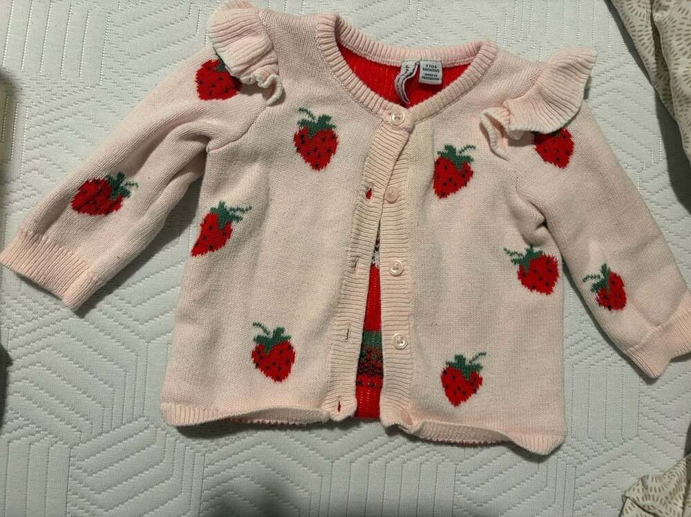 Janie And Jack Strawberry Cardigan Size 3-6M
